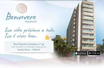 Apartamento com 2 dormitórios à venda, 81 m² - santa rosa - niterói/rj