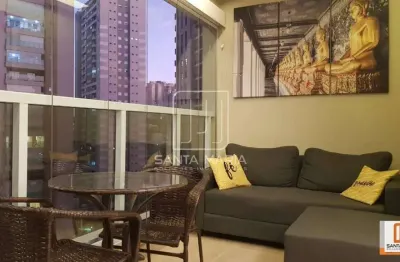 Apartamento (flat) 1 dormitórios, cozinha planejada, portaria 24 horas, lazer, espaço gourmet, salão de festa, salão de jogos, elevador, em condomínio fechado