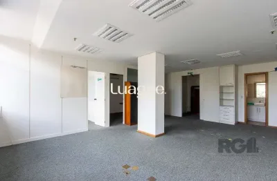 Sala comercial para locação no bairro menino deus - 82m² área privativa - piso carpete