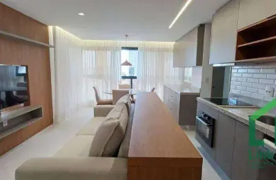 Apartamento para locação / venda mobiliado, 1 suíte, 2 vagas - nova campinas