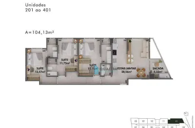 Apartamento com 3 dormitórios à venda, 104 m² por r$ 1.249.560 - cacupé - florianópolis/sc
