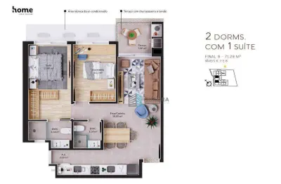 Apartamento com 2 dormitórios à venda, 71 m² por r$ 1.174.064,00 - cacupé - florianópolis/sc