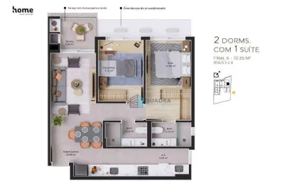Apartamento com 2 dormitórios à venda, 71 m² por r$ 1.147.830,50 - cacupé - florianópolis/sc