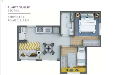 Apartamento com 2 quartos à venda na Avenida Victório Fornazzaro, Vila Sul Americana, Carapicuíba