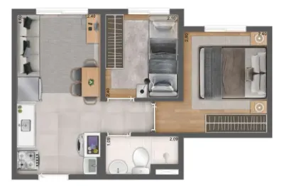 Apartamento com 2 quartos à venda na Rua Itália Giusti, Itaquera, São Paulo