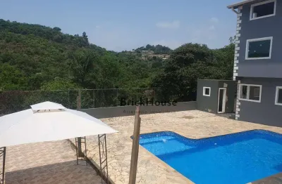 Chácara com 4 dormitórios, 1080 m² - venda por r$ 750.000,00 ou aluguel por r$ 5.000,00/mês - pousada dos bandeirantes - araçariguama/sp