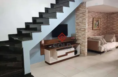 Sobrado com 3 dormitórios à venda, 150 m² por r$ 590.000,00 - vila camilópolis - santo andré/sp