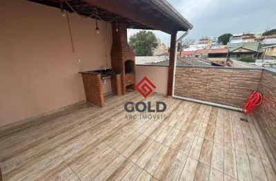 Cobertura com 2 dormitórios à venda, 80 m² por r$ 380.000,00 - parque erasmo assunção - santo andré/sp