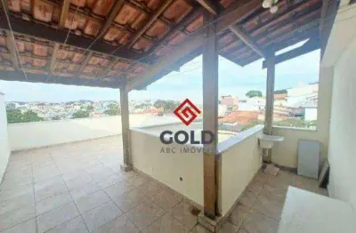 Cobertura com 2 dormitórios, 80 m² - venda por r$ 330.000,00 ou aluguel por r$ 1.975,00/mês - vila alzira - santo andré/sp