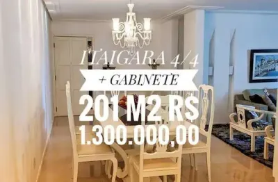 Imóvel de luxo: apartamento 4 quartos com 2 suítes na itaigara, salvador-ba  201m², 2 vagas e área de lazer completa!