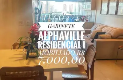 Apartamento mobiliado no condomínio alpha park para locação em alphaville i, salvador: 2 quartos, 1 suite, 1 sala e mais!