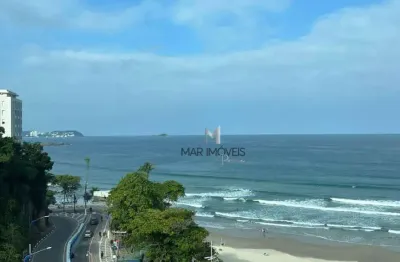 Apartamento à venda no guarujá, na praia das astúrias, frente ao mar, 2 vagas de garagem e lazer.
