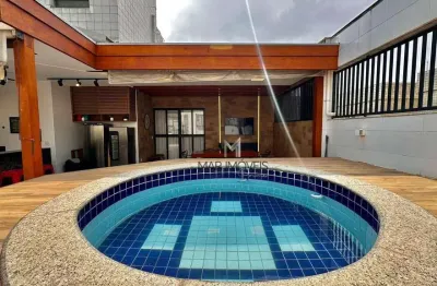 Cobertura com 3 dormitórios à venda, 200 m² por r$ 850.000,00 - praia das astúrias - guarujá/sp