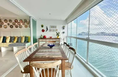 Apartamento com 3 dormitórios à venda, 220 m² por r$ 1.800.000,00 - praia das pitangueiras - guarujá/sp