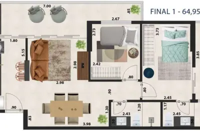 Apartamento à venda, 2 quartos no bairro marapé em santos