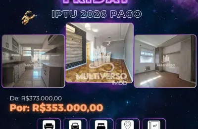 Sala ampla, elevador, 01 vaga, ótima localização, r$353.000,00