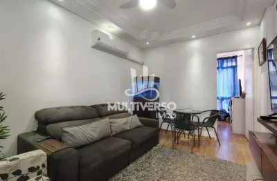 Apartamento 01 dormitório revertido para 02 dormitórios, josé menino, sala ampla , próximo à praia, r$252.900,00