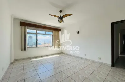 Apartamento 2 dormitórios + dependência completa vista livre 2 quadras da praia no Boqueirão em Santos