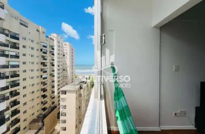 Sensacional apartamento 1 dormitório pé na areia vista mar pompéia em santos