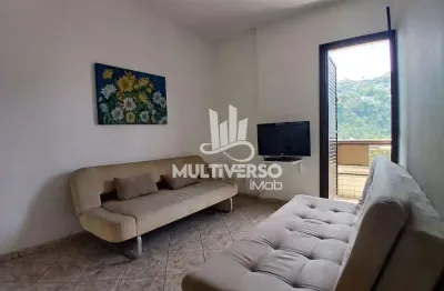 Apartamento 02 dormitórios com sacada vaga de garagem e elevador frente mar - jose menino - santos