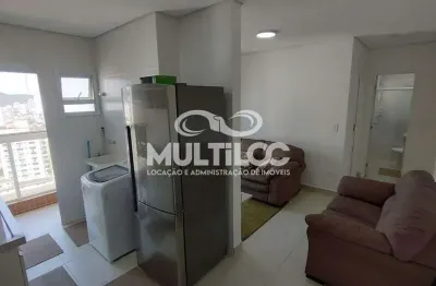 Apartamento mobiliado de 1 dormitório com varanda gourmet em boqueirão – praia grande