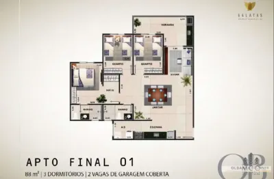 Apartamento repasse com 3 dormitórios no edifício gálatas no centro.
