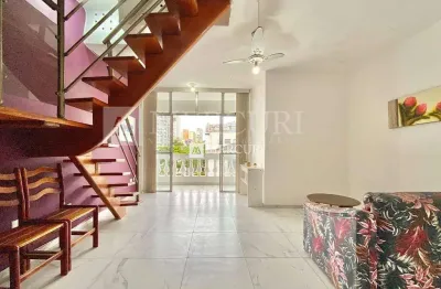 Cobertura no guarujá, enseada, duplex, 3 quartos, sala para 2 ambientes e sacada - mercuri imóveis - imobiliária no guarujá