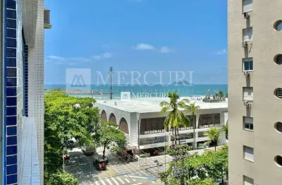 Apartamento no guarujá, pitangueiras, 2 quartos, sala para 2 ambientes com vista para o mar - mercuri imóveis - imobiliária no guarujá