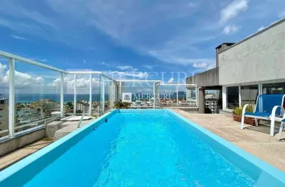 Cobertura no guarujá, enseada, duplex, 3 quartos, sala para 2 ambientes e varanda gourmet- mercuri imóveis - imobiliária no guarujá