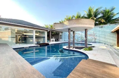Casa com piscina, 7 quartos (7 suítes) à venda, 414 m² por r$ 3.000.000 - balneário praia do pernambuco - guarujá/sp - imobiliária mercuri