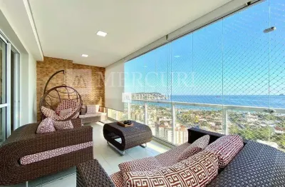 Apartamento com vista total da orla, com 5 quartos (3 suítes) à venda, 259 m² por r$ 2.500.000 - enseada - guarujá/sp – imobiliária mercuri