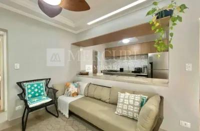 Apartamento com varanda gourmet e vista para o mar nas astúrias, guarujá