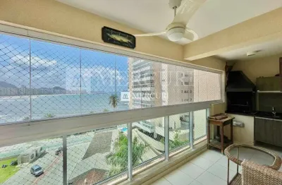 Apartamento no guarujá, jardim das astúrias, vista mar, 3 quartos