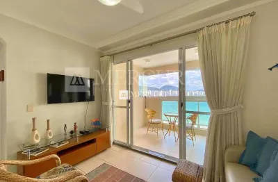 Apartamento no guarujá, astúrias, com varanda gourmet e vista mar, 2 quartos.