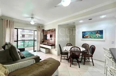 Apartamento no guarujá, enseada, 2 quartos, sala para 2 ambientes e sacada - mercuri imóveis - imobiliária no guarujá
