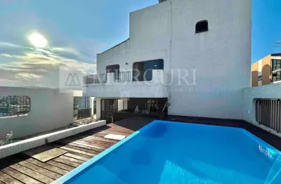 Cobertura duplex no guarujá, enseada, reformada com piscina e churrasqueira