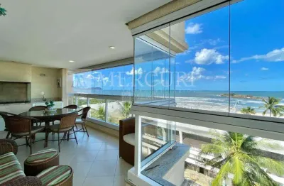 Apartamento no guarujá, pitangueiras, frente para o mar, vista mar, 3 quartos sendo suítes e prédio com lazer.