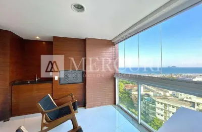 Apartamento no guarujá, enseada, varanda gourmet, vista mar, prédio com lazer completo