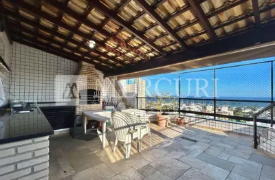 Cobertura no guarujá, enseada, com vista mar, piscina e churrasqueira.