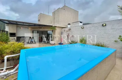 Cobertura no guarujá, enseada, piscina e churrasqueira privativa, 4 quartos - mercuri imóveis guarujá.