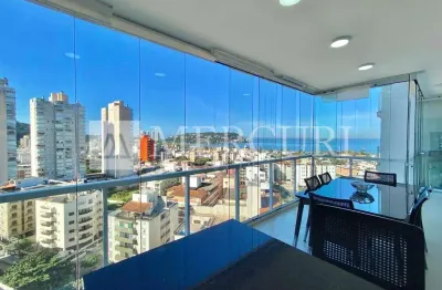 Apartamento no guarujá, enseada, com vista mar, 2 quartos sendo 1 suíte, varanda gourmet com vista para o mar  mercuri imóveis guarujá