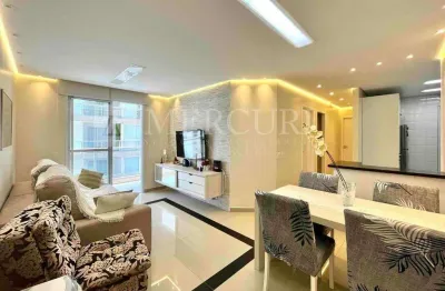 Apartamento no guarujá, jardim astúrias, sacada, 2 quartos, prédio com lazer