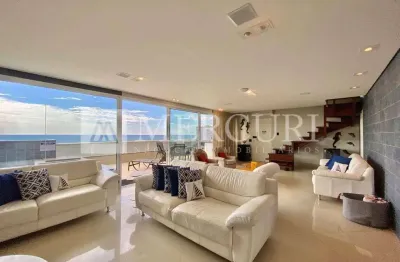 Cobertura no guarujá, sorocutuba, com vista mar, 4 suítes, mercuri imóveis guarujá.
