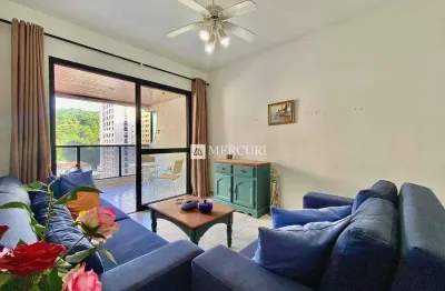 Apartamento no guarujá, pitangueiras, 2 quartos, sala para 2 ambientes e sacada com vista para o mar - mercuri imóveis - imobiliária no guarujá