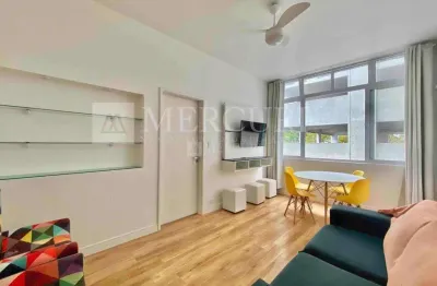 Apartamento no guarujá, pitangueiras, 1 quartos, sala para 2 ambientes e cozinha mobiliada - mercuri imóveis - imobiliária no guarujá