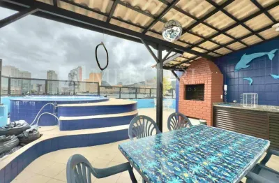 Cobertura no guarujá, enseada, com vista mar, 3 suítes, piscina e churrasqueira - mercuri imóveis - imobiliária no guarujá