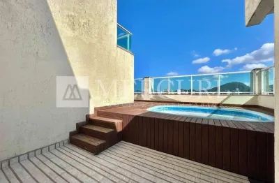 Cobertura no guarujá, enseada, com vista mar, piscina e varanda gourmet- mercuri imóveis - imobiliária no guarujá