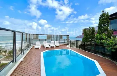 Cobertura no guarujá, tombo, duplex, 4 suítes, vista panorâmica do mar, piscina e churrasqueira - mercuri imóveis - imobiliária no guarujá