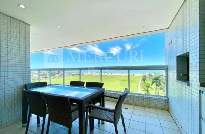 Apartamento no guarujá, enseada, 3 quartos, sendo suítes e varanda gourmet com vista mar - mercuri imóveis - imobiliária no guarujá