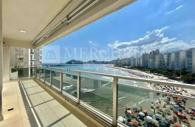 Apartamento no Guarujá, Pitangueiras, 3 Quartos, Sendo Suítes e com Varanda com Vista Total para o Mar - Mercuri Imóveis - Imobiliária no Guarujá